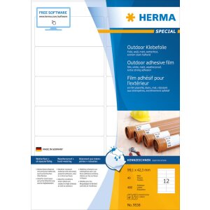Herma SPECIAL etichette in film per esterni resistenti alle intemperie A4, 99,1 x 42,3 mm, bianco, adesione estremamente forte, estensibile