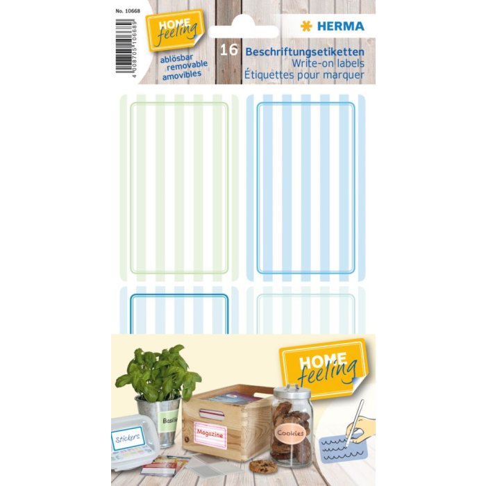 Etichette Herma HOME 52x82 mm blu-verde, rimovibili