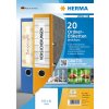 Herma etichette per cartelle rimovibili home a4, 192 x 61 mm, bianche, opache, per cartelle larghe (corte)