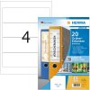 Herma etichette per cartelle rimovibili home a4, 192 x 61 mm, bianche, opache, per cartelle larghe (corte)