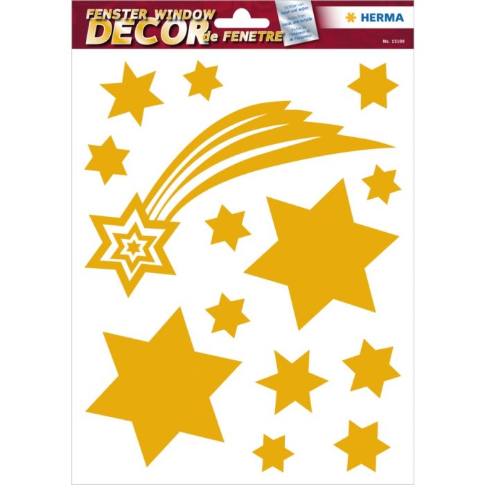 Herma decalcomania per finestre Stelle doro