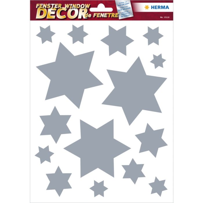 Herma DECOR Decalcomania per finestra Stelle Argento