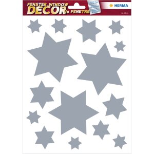 Herma DECOR Decalcomania per finestra Stelle Argento