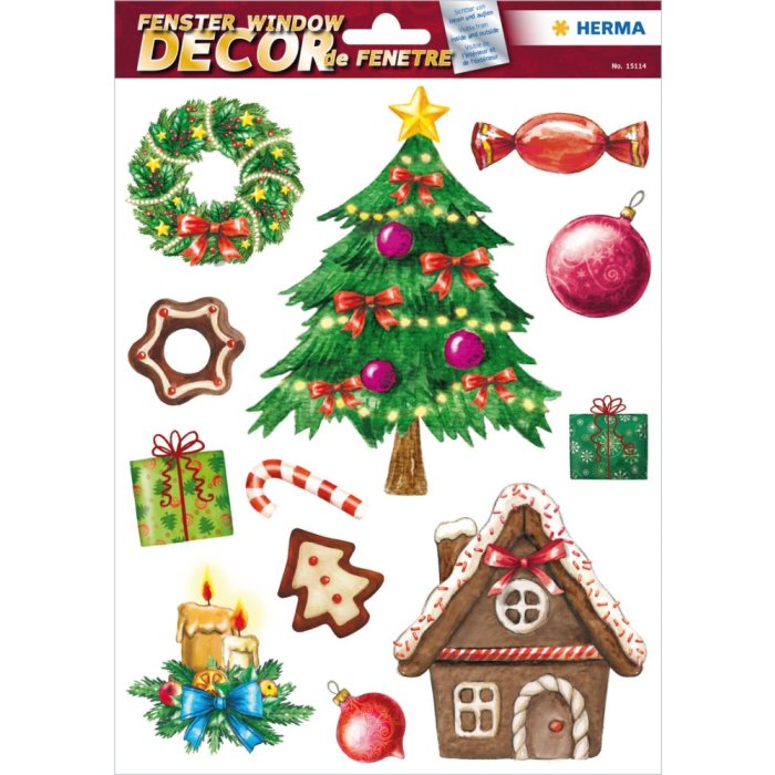 Herma DECOR Decalcomania per finestra Tempo di Natale