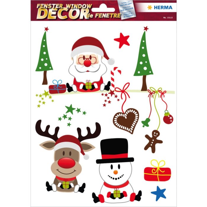 Herma DECOR Decalcomania per finestra Gioia di Natale