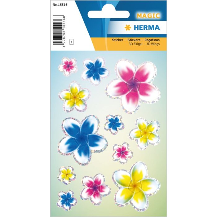 Adesivi Herma MAGIC fiori estivi con effetto ala 3D