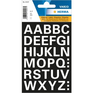 Herma Lettere 15 mm a-z bianco, foglio resistente alle...
