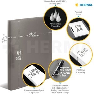 Herma Raccoglitore ad anelli a4 nero traslucido