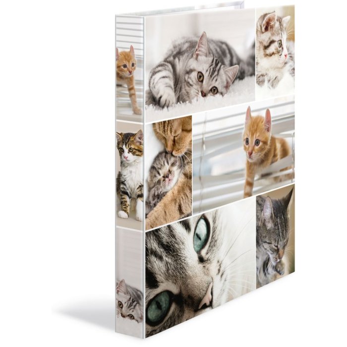 Raccoglitore ad anelli Herma A4 in cartone 4D cats