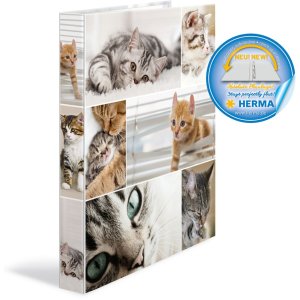 Raccoglitore ad anelli Herma A4 in cartone 4D cats