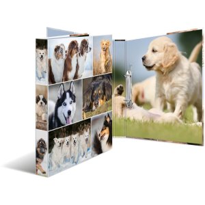Raccoglitore ad anelli Herma A4 in cartone 2D cani