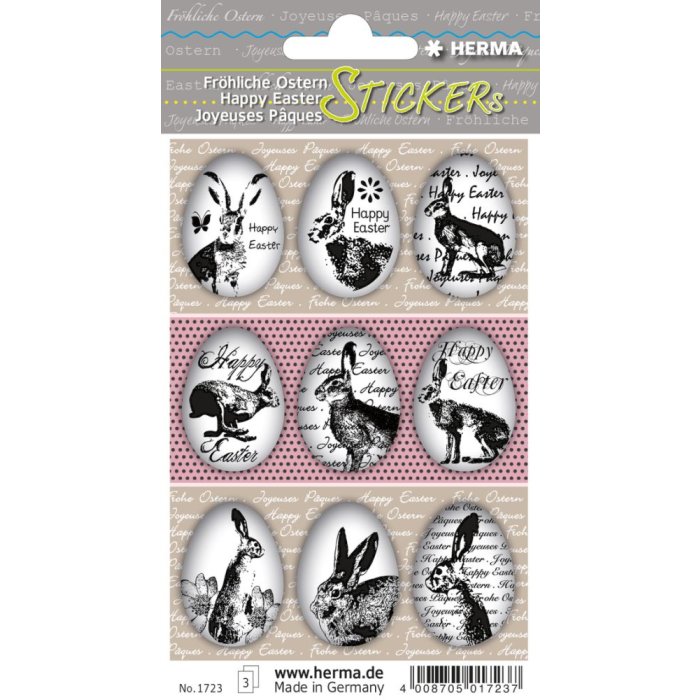 Herma DECOR Adesivo Uovo di Pasqua Felice Coniglietto