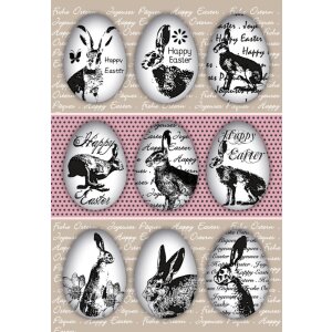 Herma DECOR Adesivo Uovo di Pasqua Felice Coniglietto
