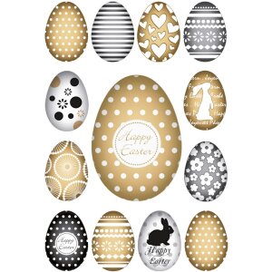 Herma decoro Sticker Buona Pasqua Uova doro