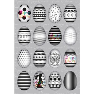 Herma DECOR Sticker Happy Easter Egg Set Nero Bianco
