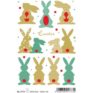 Herma adesivo magico Buona Pasqua coniglietti doro,...