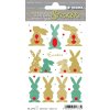 Herma adesivo magico Buona Pasqua coniglietti doro, lamina scintillante