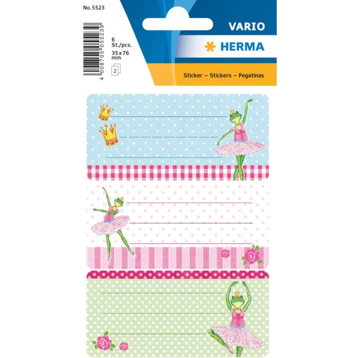Etichette scuola Herma VARIO rana ballerina, glitterate
