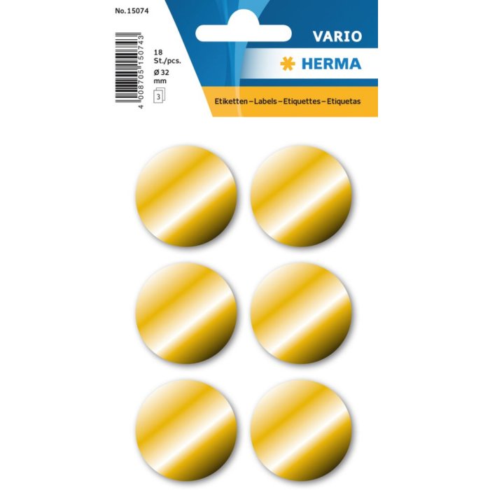 Etichette Herma DECOR oro Ø 32 mm, adesivo permanente