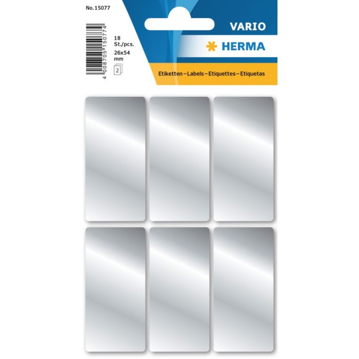 Etichette Herma DECOR argento 26 x 54 mm, adesivo permanente
