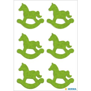 Cavallo a dondolo Herma MAGIC Sticker, feltro verde chiaro