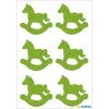 Cavallo a dondolo Herma MAGIC Sticker, feltro verde chiaro