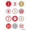 Adesivi Herma DECOR Calendario dellAvvento 1-24, rosso Ø 2 cm