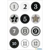 Herma adesivi decorativi per il calendario dellAvvento 1-24, goffratura oro nero