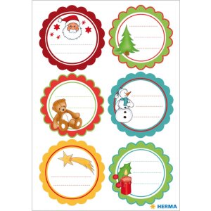 Herma DECOR adesivi regalo auguri di Natale, brillantinati