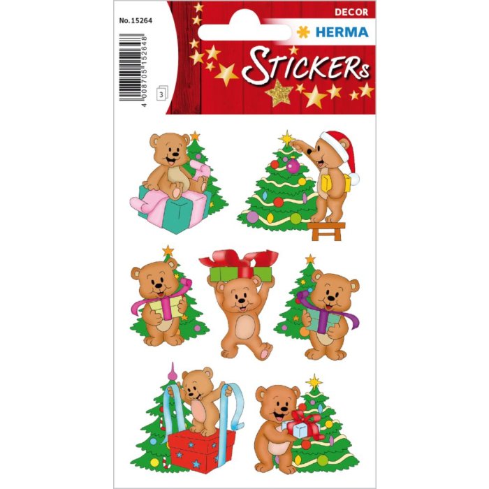 Herma DECOR Adesivi Orsetti di Natale
