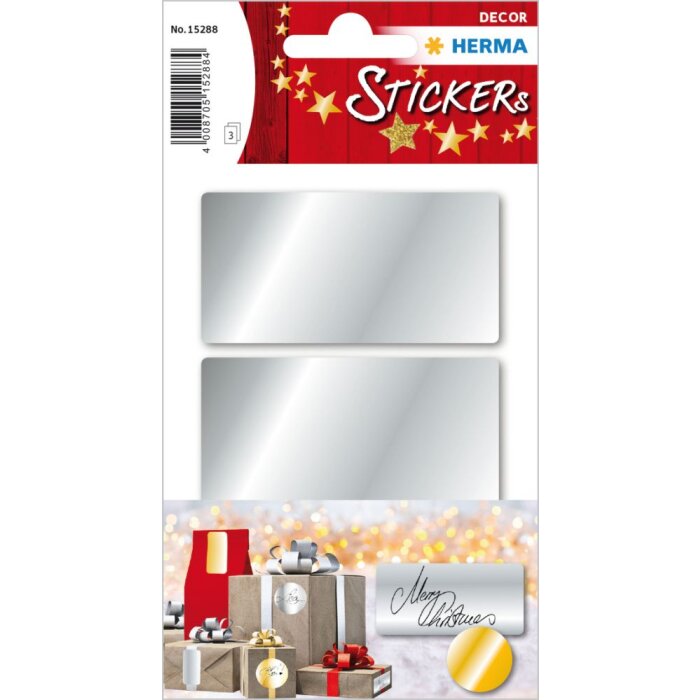 Etichette Herma DECOR argento 34 x 67 mm 9 pz.