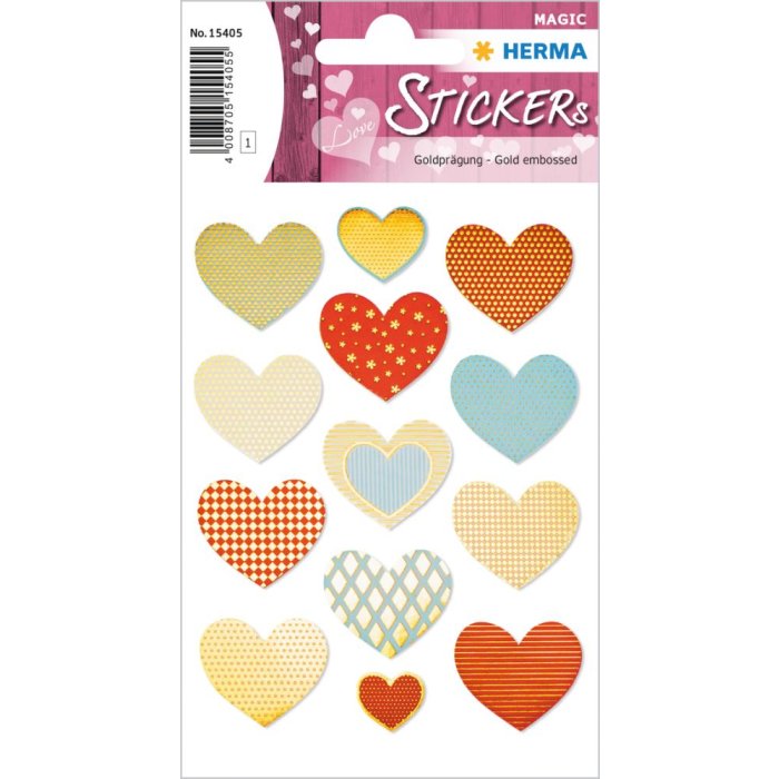 Herma magic Sticker Cuore doro, goffratura doro