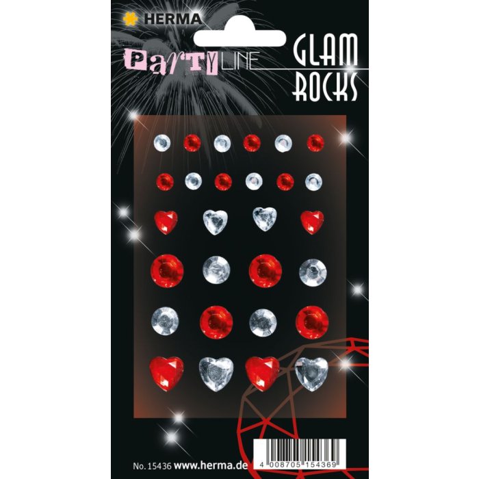 Herma FASHIONLine Glam Rocks Diamonds Rosso e Argento