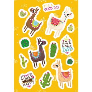 Herma adesivo magico The Llama, foglio glitterato
