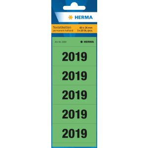 Numeri dellanno 2019 Herma per cartelline, 60 x 26 mm,...