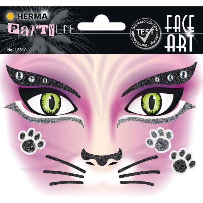 Herma FASHIONLine Face Art Sticker Gatto rosa