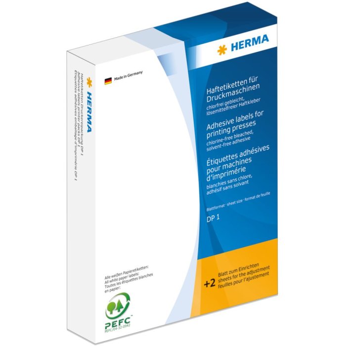 Etichette adesive Herma per macchine da stampa DP1, Ø 40 mm, rotonde, bianche, adesivo permanente