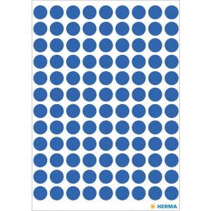 Etichette multiuso blu ø 8 mm carta rotonda opaca...