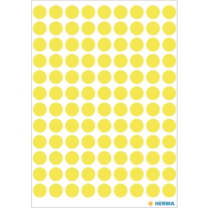 Etichette multiuso gialle Ø 8 mm carta rotonda...