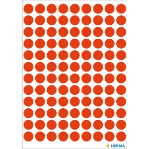 Etichette multiuso rosse ø 8 mm carta rotonda...