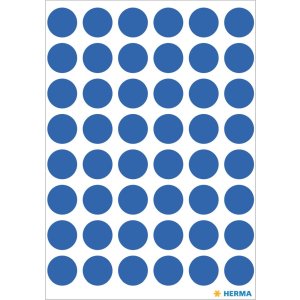 Etichette multiuso blu Ø 12 mm carta rotonda opaca 240 pz.