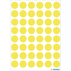 Etichette multiuso gialle Ø 12 mm carta rotonda opaca 240 pz.