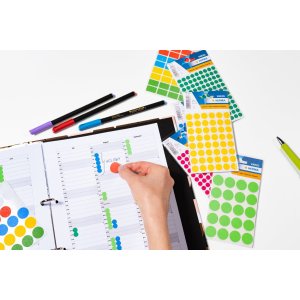 Etichette multiuso gialle Ø 12 mm carta rotonda opaca 240 pz.