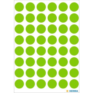 Etichette multiuso verdi Ø 12 mm carta rotonda...