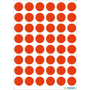 Etichette multiuso rosse ø 12 mm rotonde in carta...