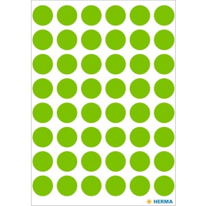 Etichette multiuso verdi Ø 12 mm carta rotonda...