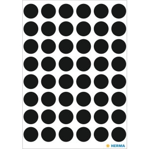 Etichette multiuso nere Ø 12 mm carta rotonda...