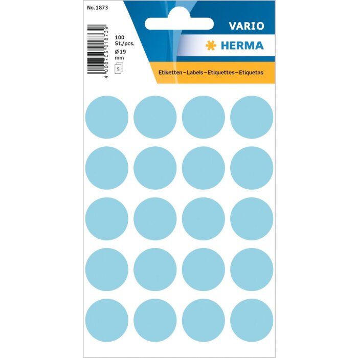 Etichette multiuso VARIO COLOUR DOTS BLUE 19 mm