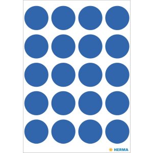 Etichette multiuso blu Ø 19 mm carta rotonda opaca...