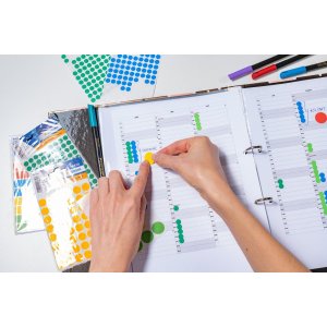 Etichette multiuso blu Ø 19 mm carta rotonda opaca 100 pz.
